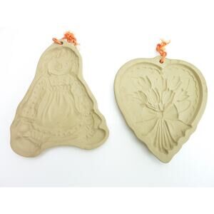 Vintage 1985 Raggedy Ann Mold and Heart Shaped Tulip Clay Cookie Craft Mold